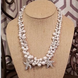 Cookie Lee faux pearl starfish necklace